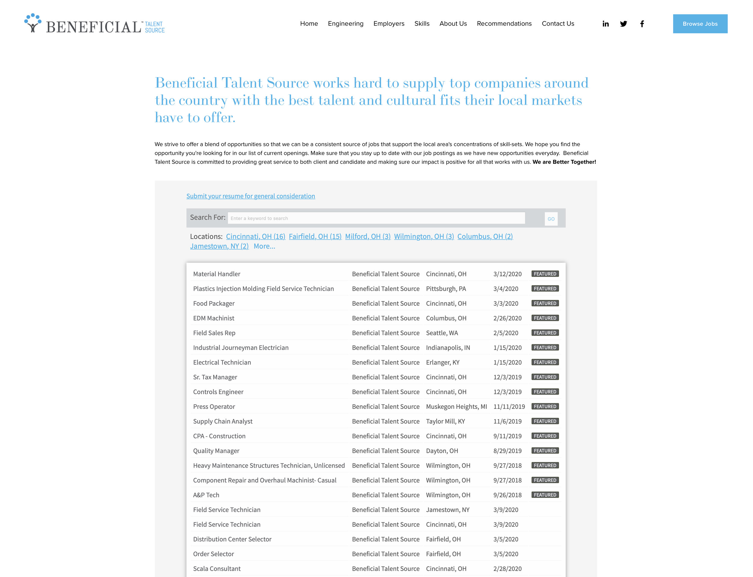 beneficial talent source website