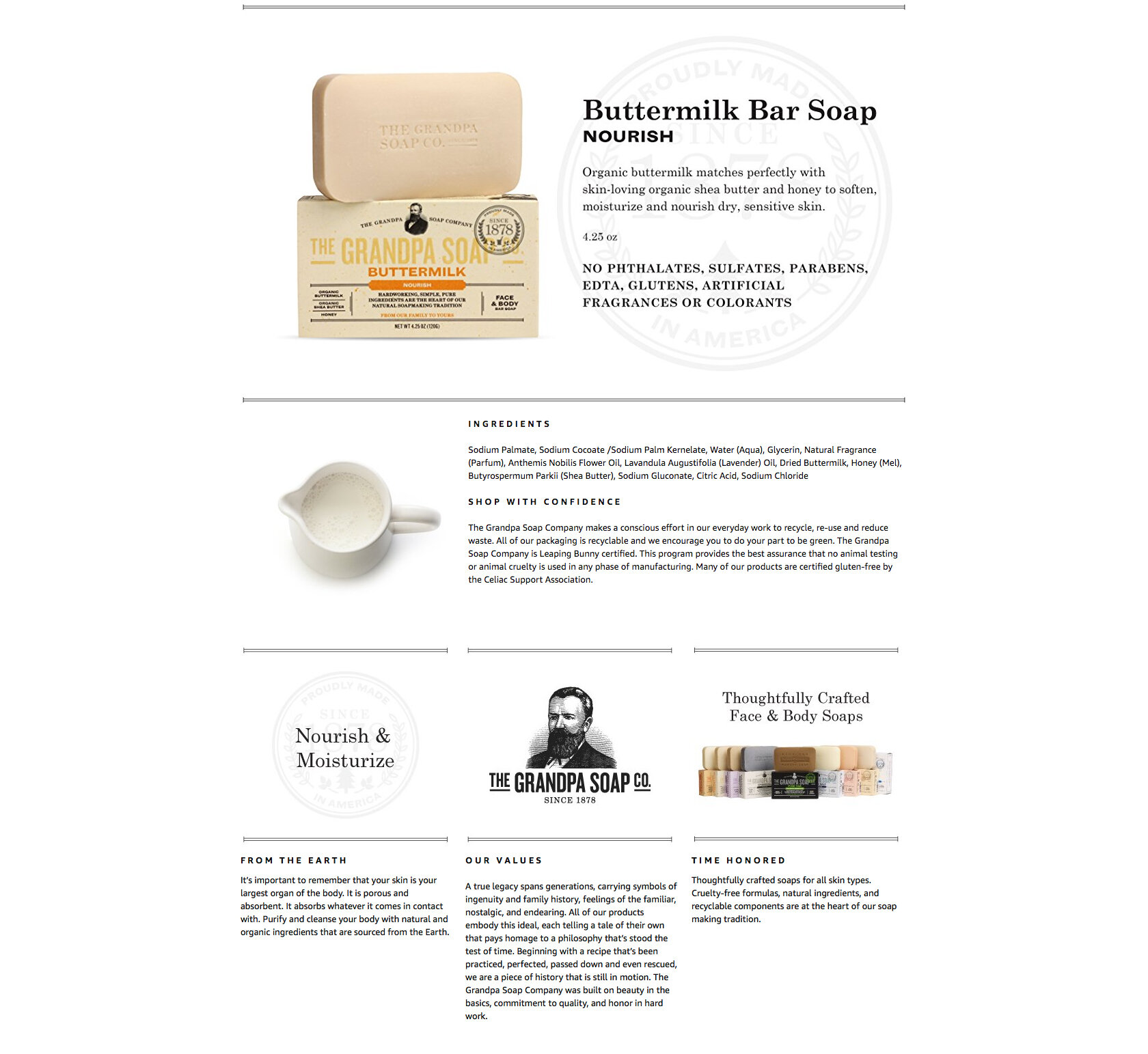 amazon website with grandpa soap co products