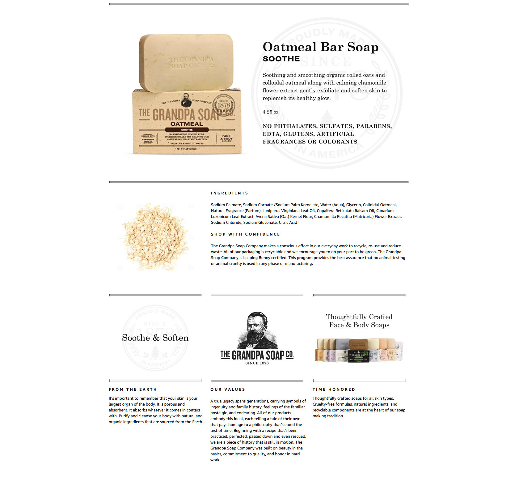 amazon website with grandpa soap co products