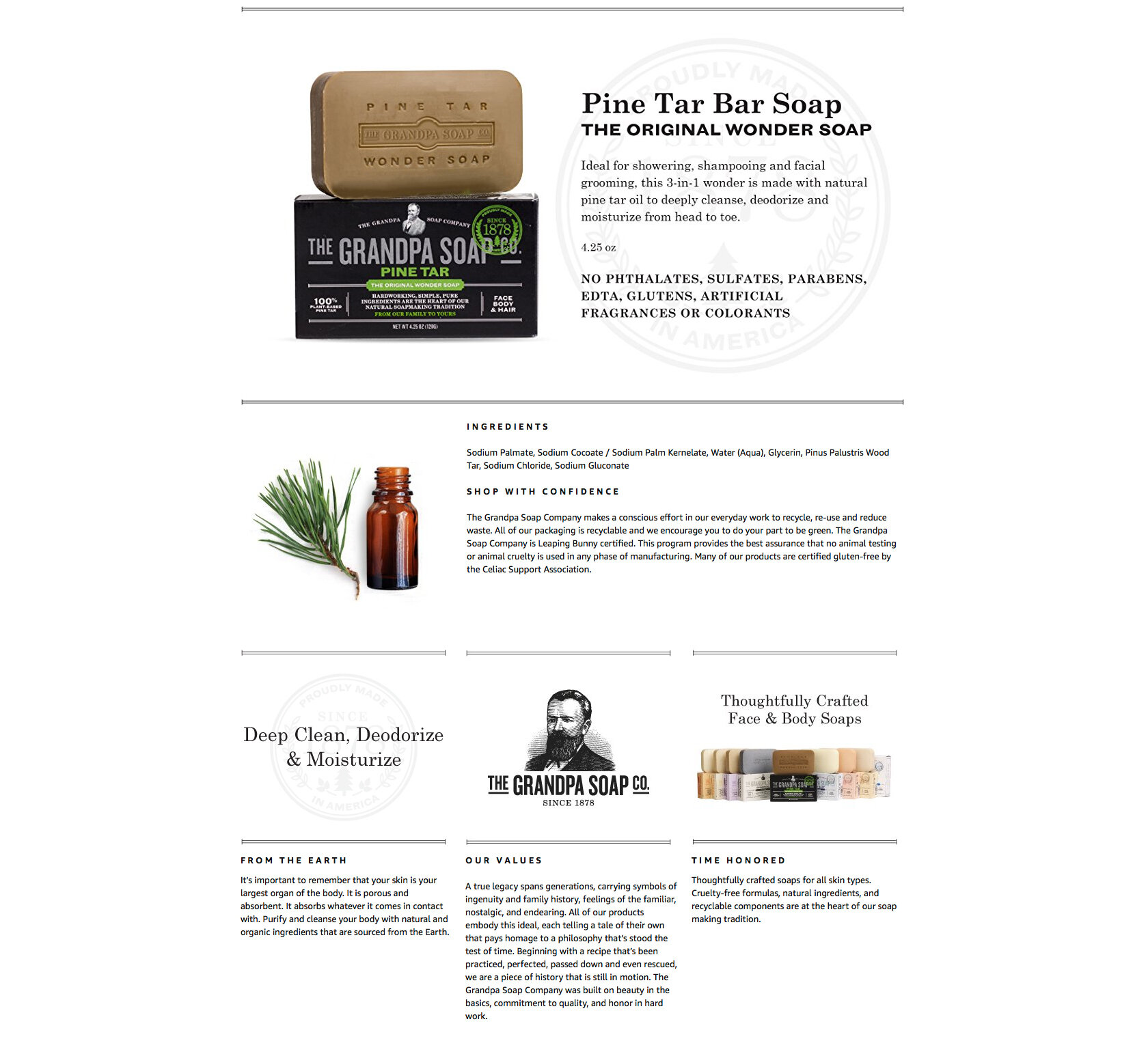 amazon website with grandpa soap co products