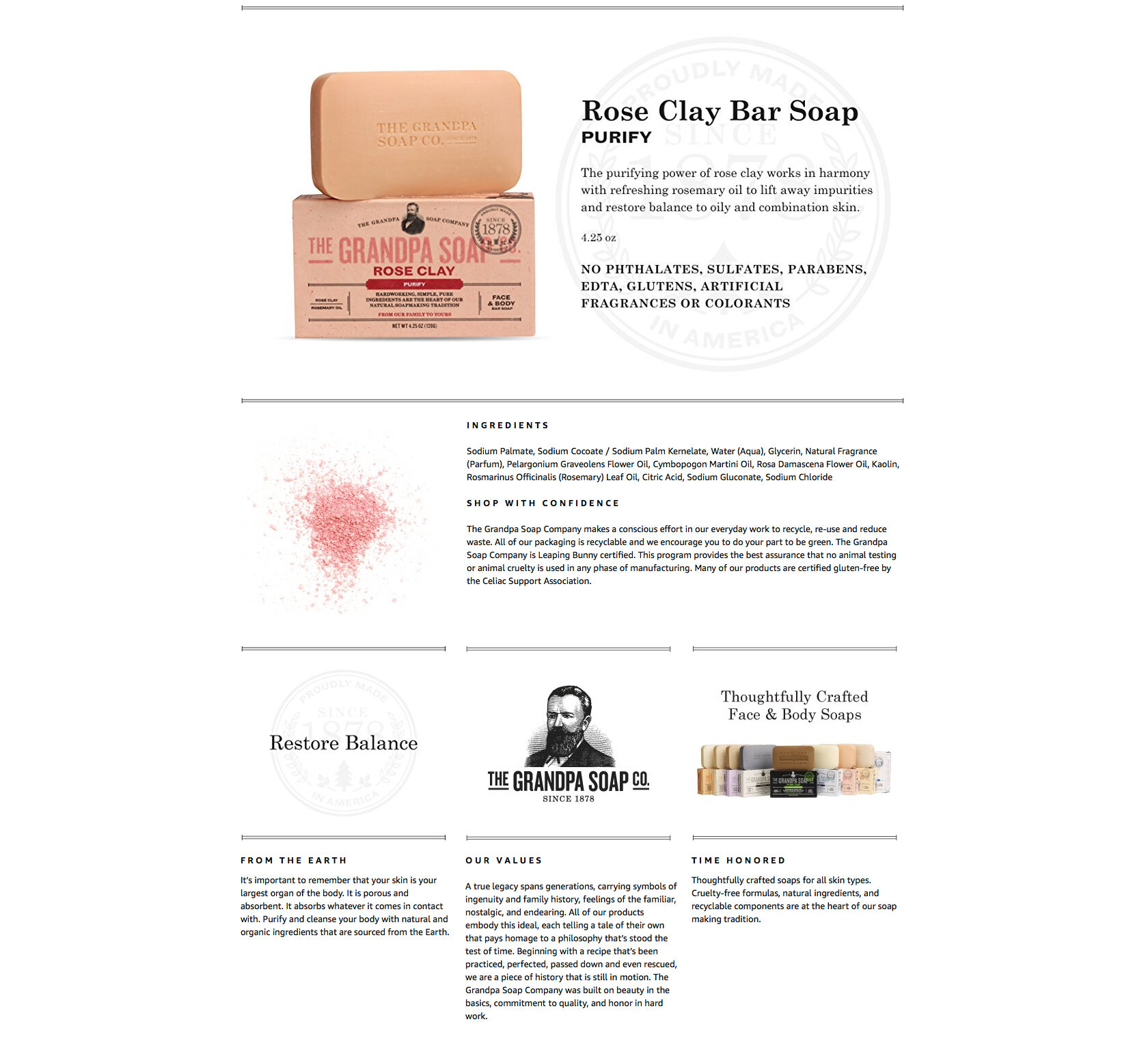 amazon website with grandpa soap co products
