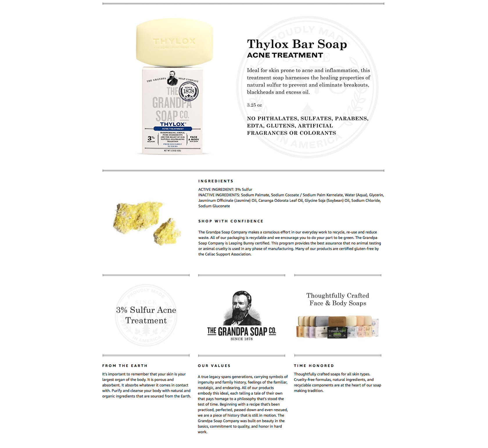 amazon website with grandpa soap co products
