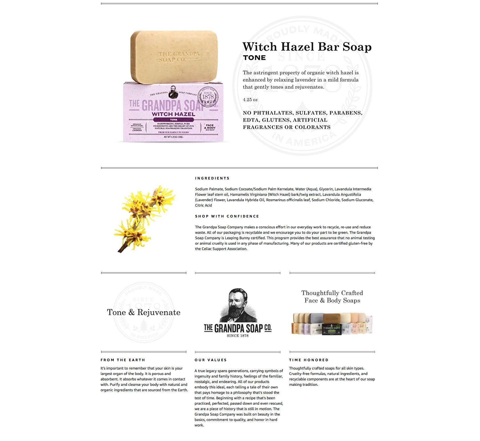 amazon website with grandpa soap co products